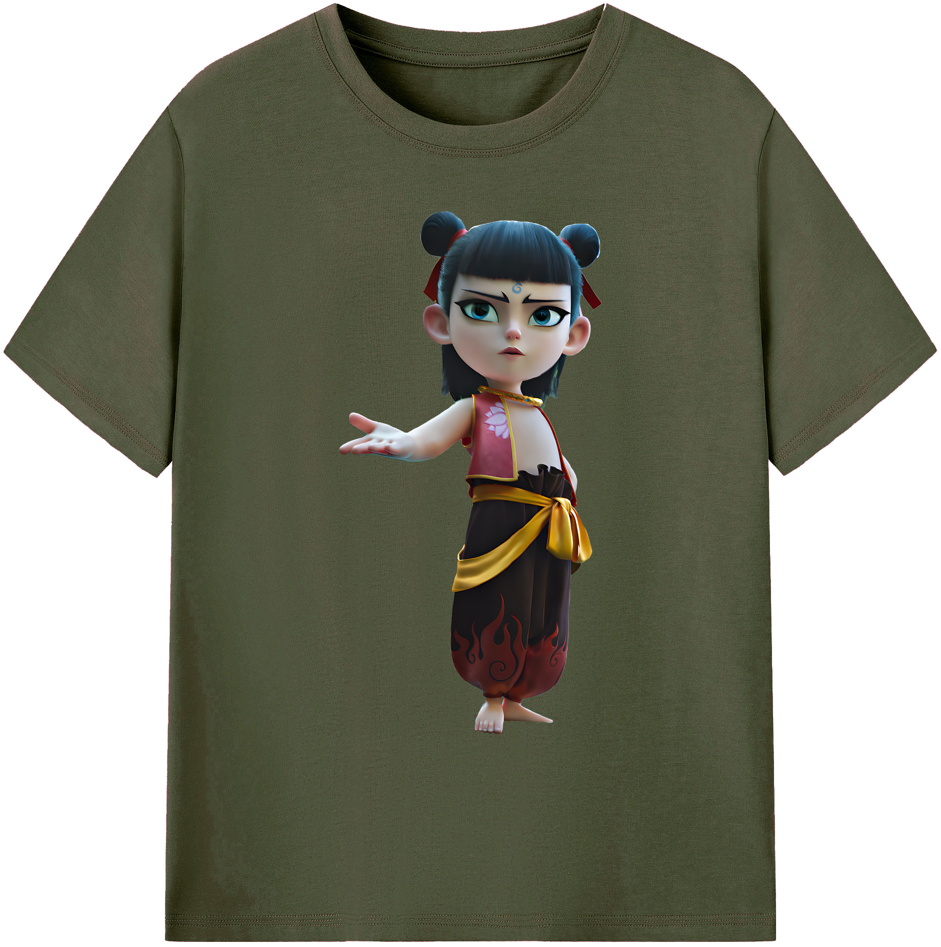 （画像用） Ne Zha 2 ナタ 魔童の大暴れ 綿100％ メンズ半袖Tシャツ｜肌触りやわらか＆通気性